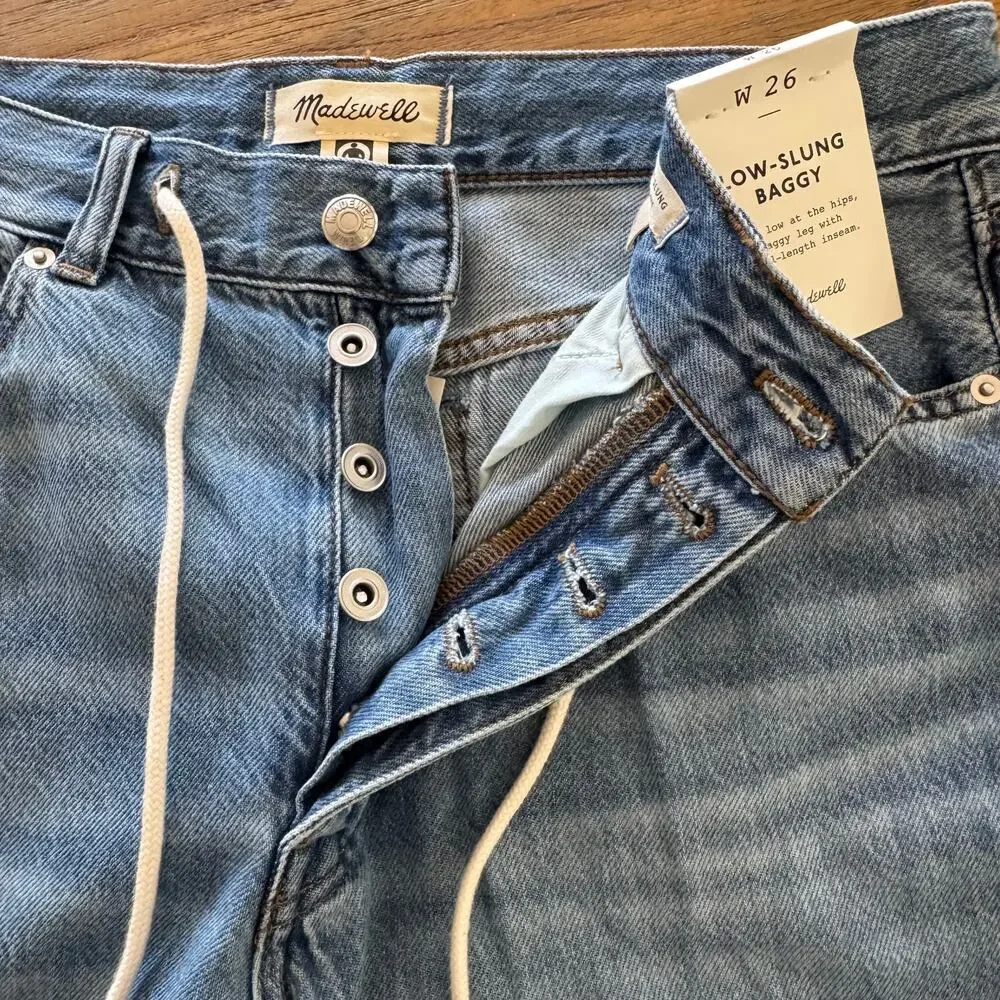 Madewell Low Slug Baggy Jeans - Size 26 - Picture 3 of 10